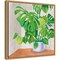 Monstera Houseplant on Grey by Mary Urban 16-in. W x 16-in. H. Canvas Wall Art Print Framed in Natural